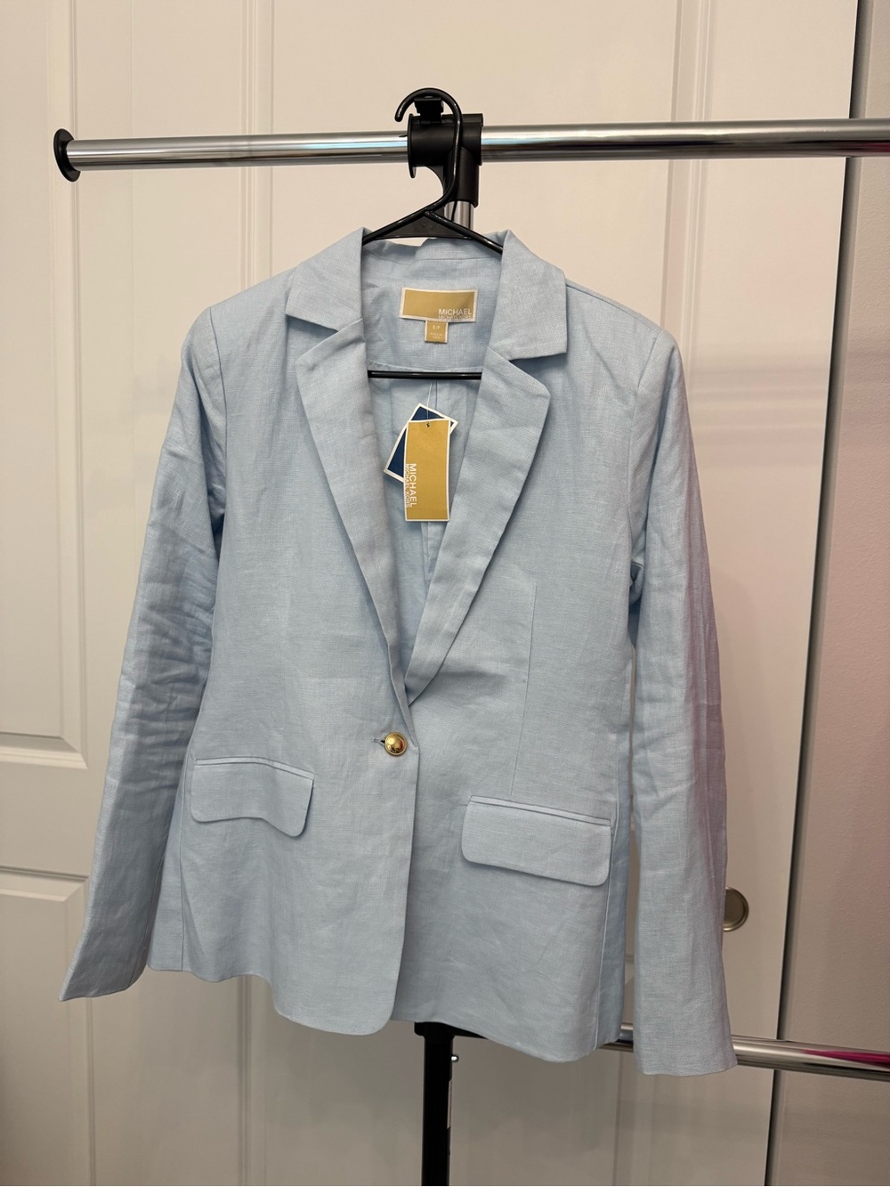 Michael Kors Light Blue Women's Single-Button Blazer